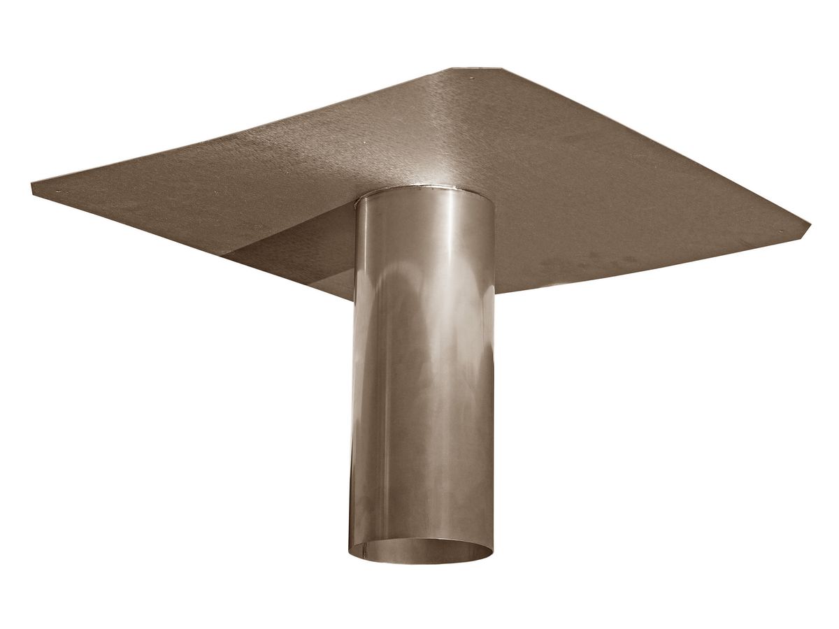 Dachwassereinlauf Kupfer 100 mm - Tablett 40x40 cm, Stutzenlänge 30 cm