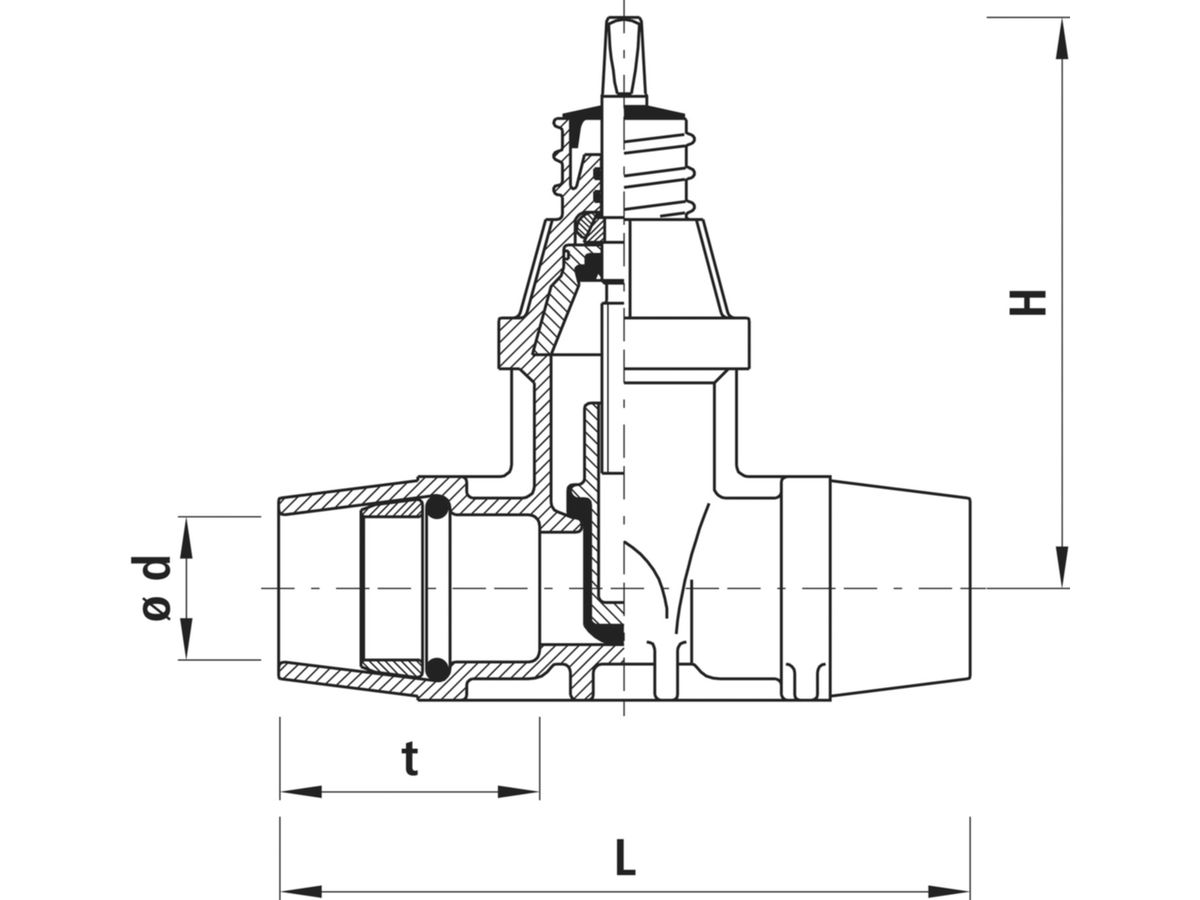 Hausanschluss-Schieber PN 16  d 32 mm - mit PE-Steckmuffen  2610