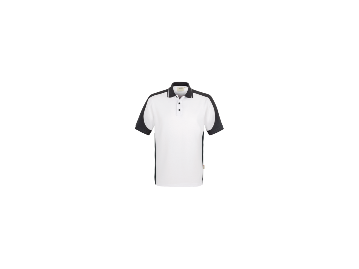 Poloshirt Contrast Perf. M weiss/anth. - 50% Baumwolle, 50% Polyester, 200 g/m²
