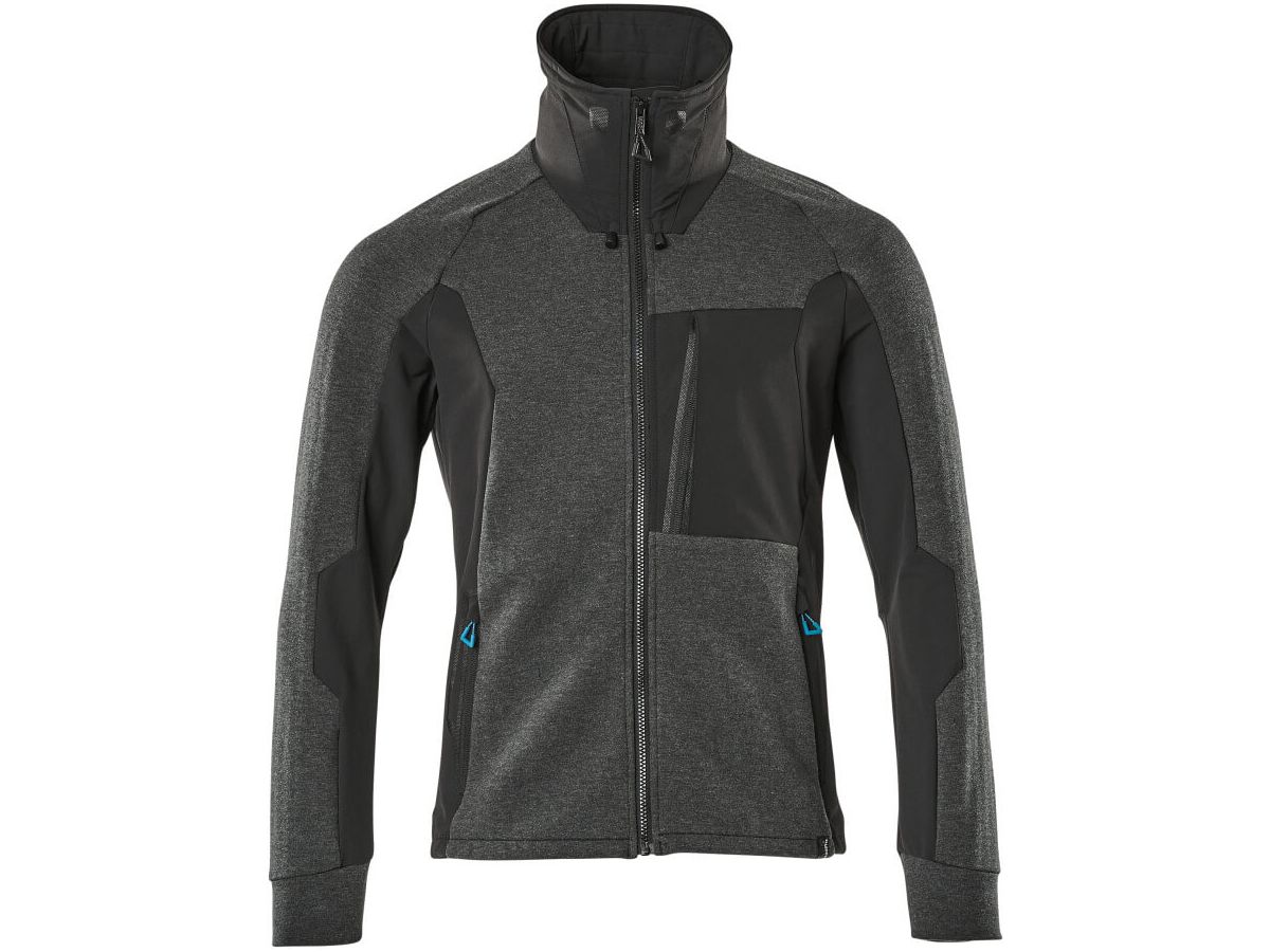 Advanced Sweatshirt, Stehkragen, Gr. 3XL - schwarz-meliert/schwarz, 380 g/m2
