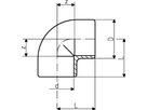 Winkel 90° PVC-U PN16 d20 - Metrisch