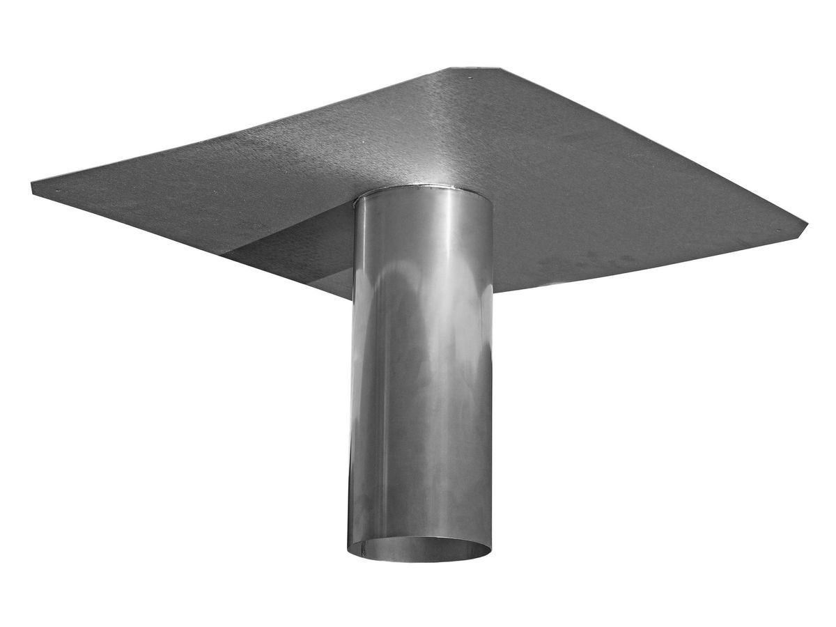 Dachwassereinlauf CrNi 125 mm - Tablett 50x50 cm, Stutzenlänge 40 cm
