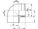 Winkel 90° PVC-U PN16 d50-11/2 - Metrisch