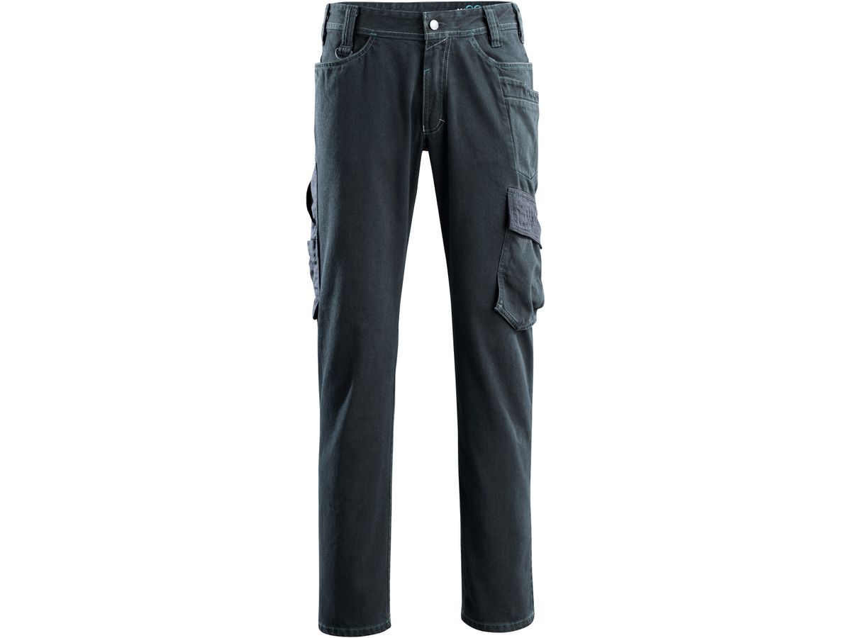 MASCOT Navia Jeans W32L34, dunkelblauer - Denim, mit Schenkeltaschen, 75%CO/25%PA