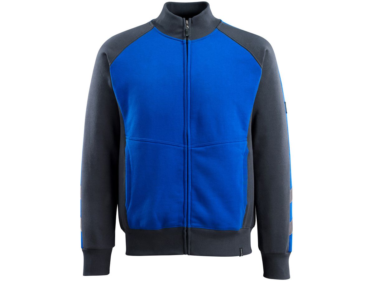 Amberg Sweatshirt m. Reissverschluss L - kornblau/schwarzblau, 60% CO / 40% PES