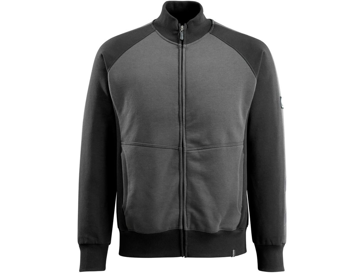 Amberg Sweatshirt m. Reissverschluss XL - dunkelanthrazit/schwarz, 60% CO/ 40% PES