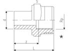 Red Nipple PVC-U PN16 d25-1/2" - Metrisch