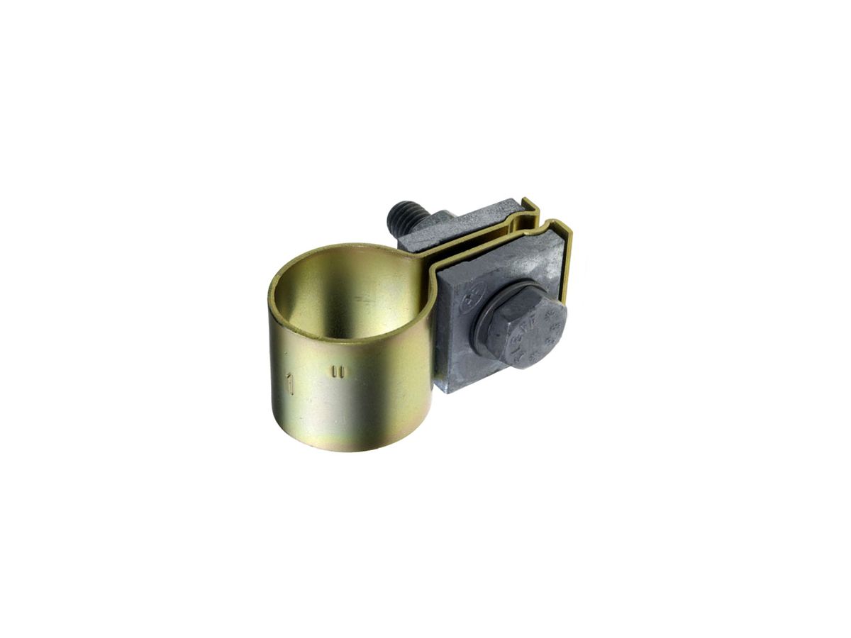Rohr-Kontaktbride Cu-verzinkt 3/8" - Draht 6-9mm, Schraube M10x45mm