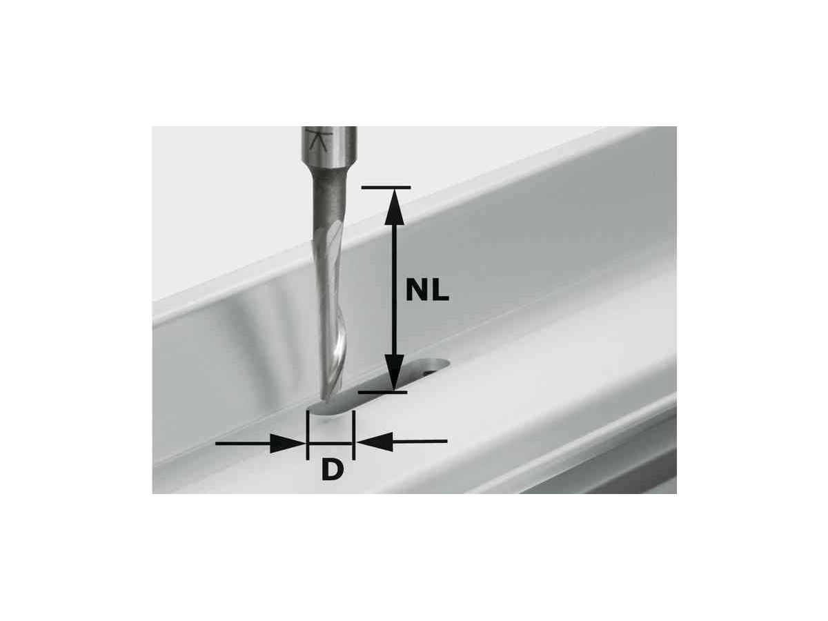 Aluminiumfräser HS, 5x23 mm - Festool, Schaft 8 mm