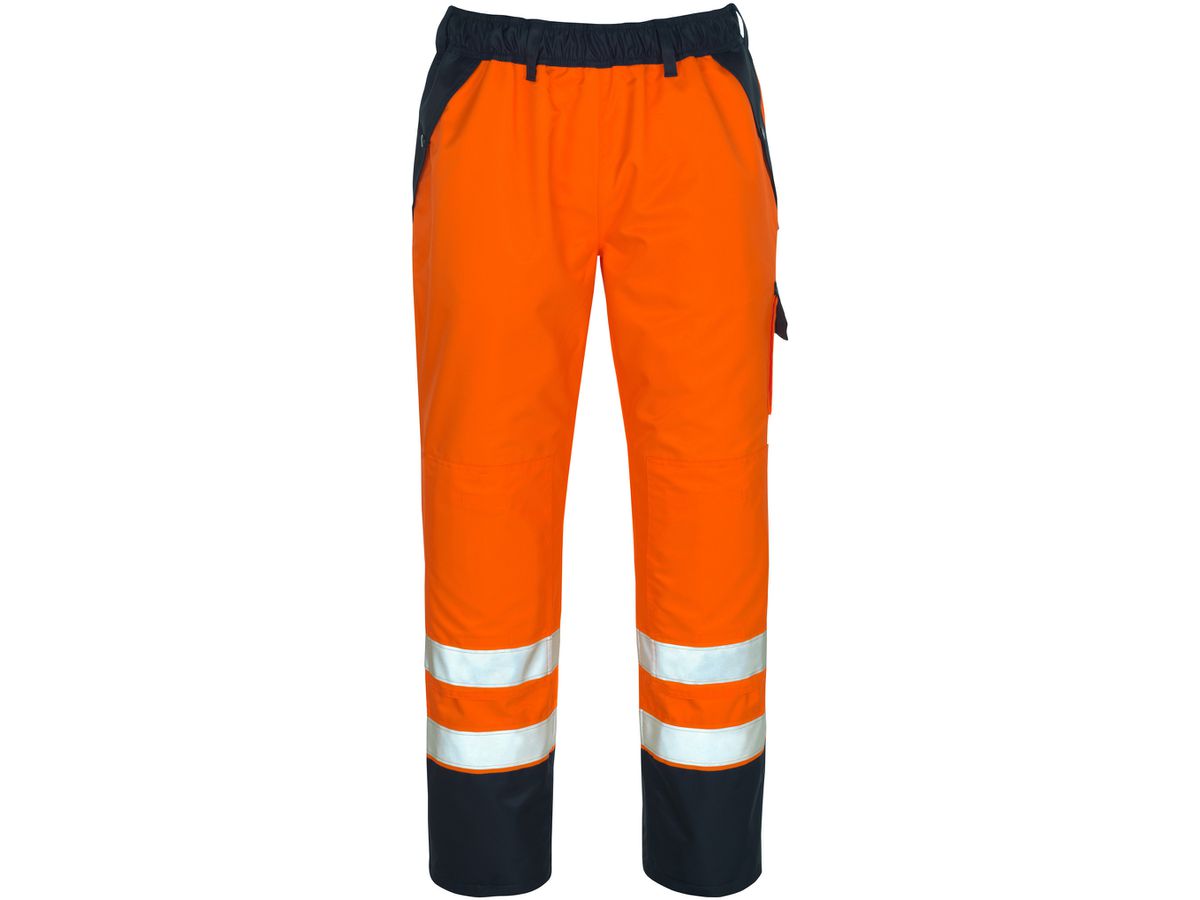 Linz Überziehhose orange/marine Gr. M - 100% Polyester wasserdicht, Schrittl. 82