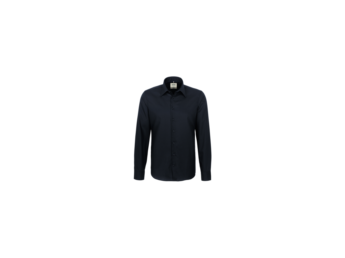 Hemd 1/1-Arm Business Tail. L schwarz - 100% Baumwolle