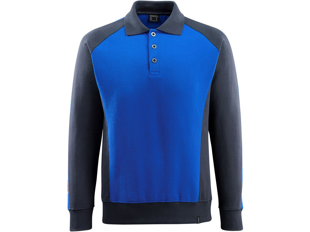 Magdeburg Polo-sweatshirt Gr. M - kornblau/schwarzblau, 60% CO/40% PES