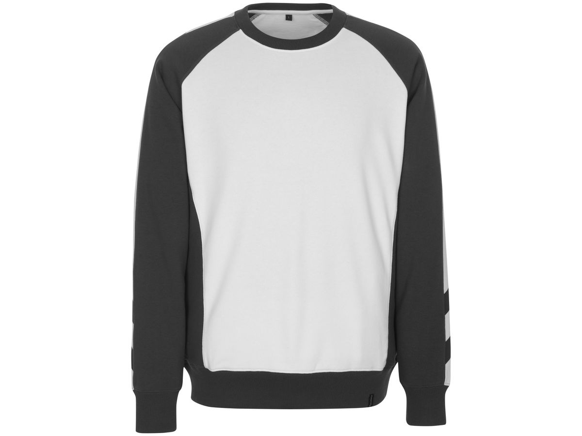 Witten Sweatshirt weiss-dunkel anthrazit - 60% Baumwolle  /  40% Polyester Gr. M