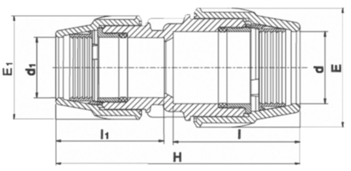Plasson Kupplung reduziert - Typ 7110
