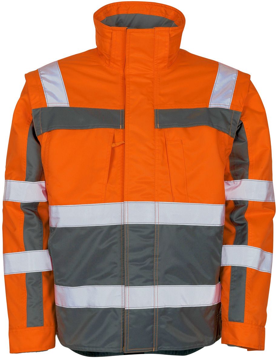 Loreto Pilotjacke orange/anthraz. Gr.2XL - 100% Polyester Fluoreszie. m. Reflexstr.