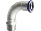 Eurotubi Übergangsbogen 90° mit AG Inox