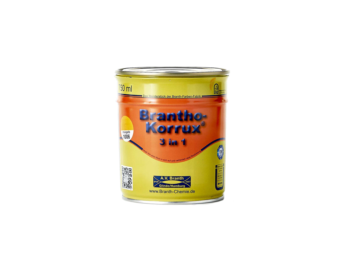 Brantho Korrux 3 in 1 Gebinde à 5 Liter - Graphit-Schwarz RAL 9011