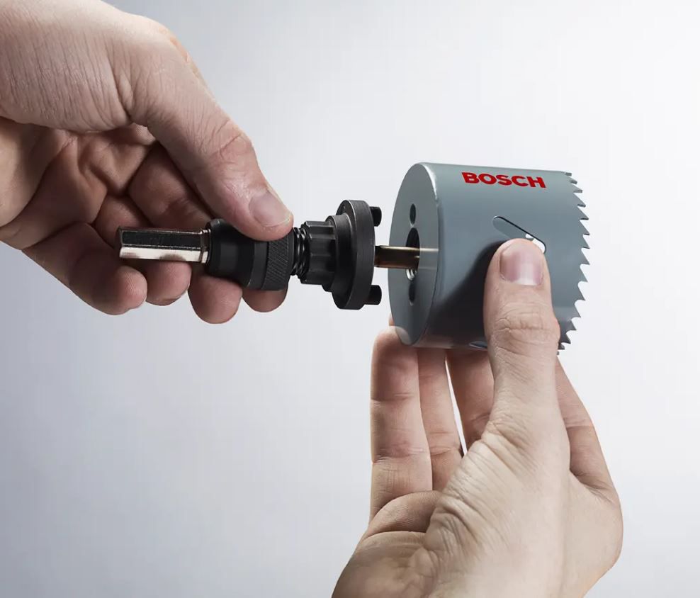 Schnellwechseladapter zu Bosch Bohrkrone - Pilot-Bohrer HSS-G 6kt-80mm Tiefe 44mm