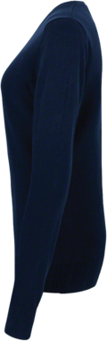Damen-V-Pullover Prem.-Cotton XS tinte - 100% Baumwolle