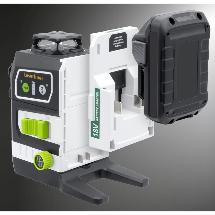 PowerPlane-Laser 18V SET, Genauig:2mm/10 - Laserliner, 3x360° grüner Laser, 30m