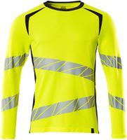 T-Shirt Langarm modern fit Gr. 2XL ONE - hi-vis gelb/schwarzblau