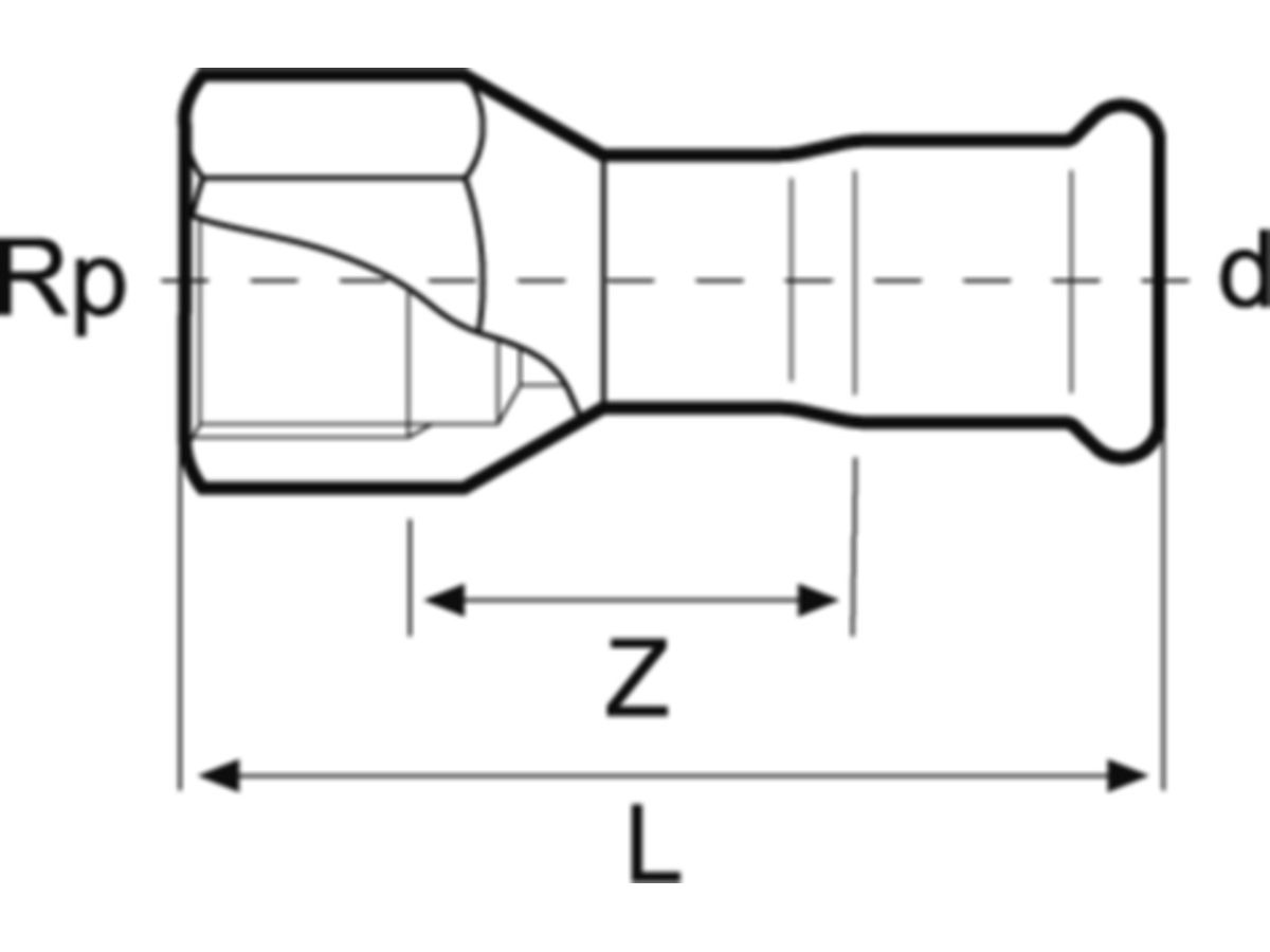 Eurotubi Übergang mit IG Inox