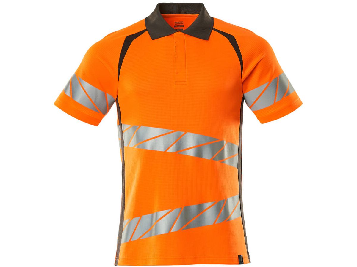 Polo-Shirt fluoreszierend, Gr. 5XLONE - hi-vis orange/dunkelanthrazit
