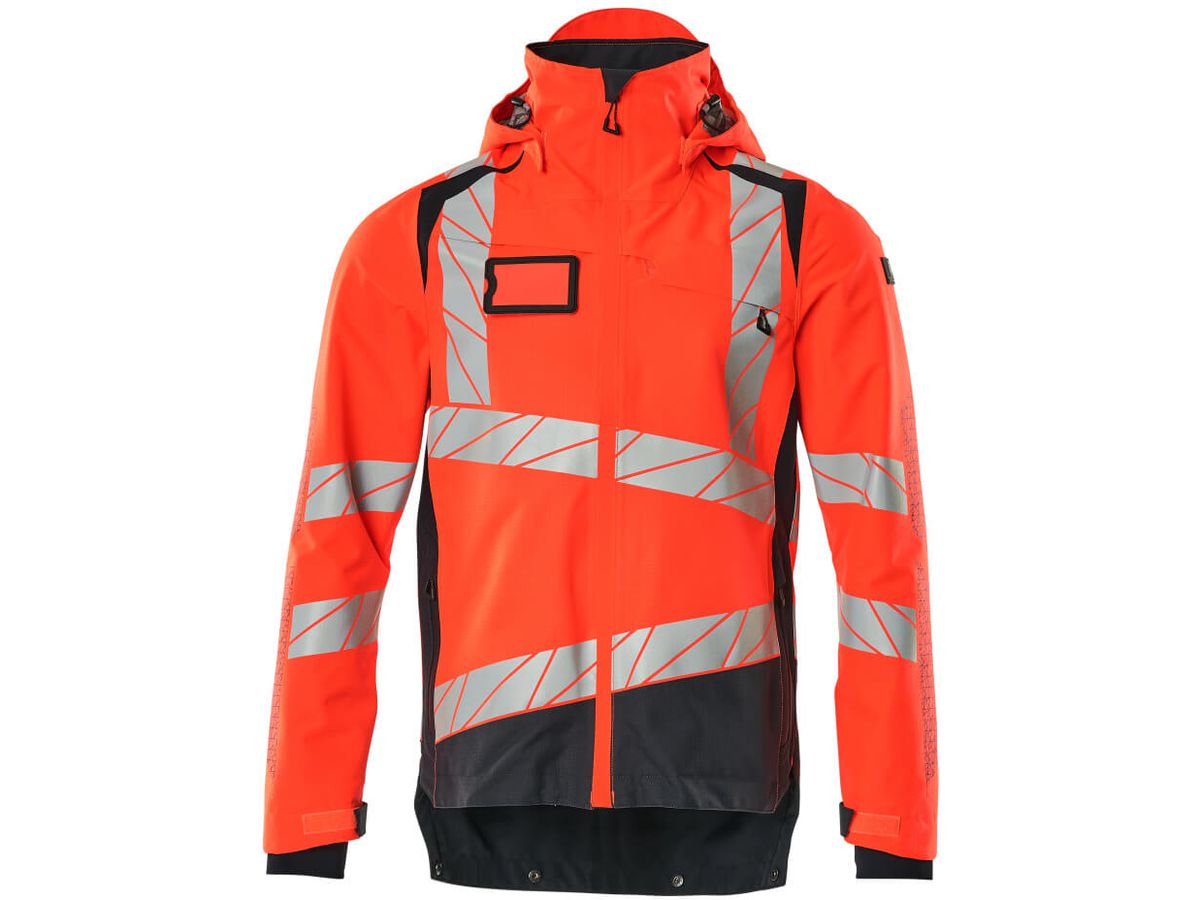 Hard Shell Jacke leichtes Futter Gr. 2XL - hi-vis gelb/schwarzblau, 100% PES
