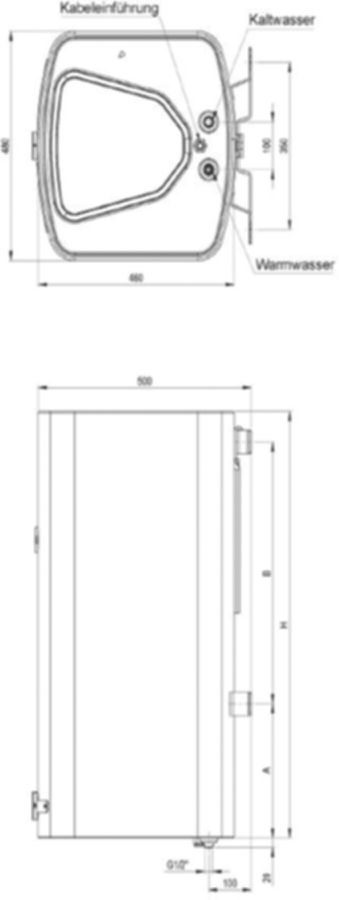 Elektroboiler ATLANTIC Wandmodell EKB050 - 50 ltr.