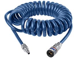 Spiralschlauch CEJN blau 6.5/10mm - PU, mit Sicherheitsk./Stecknippel SUVA
