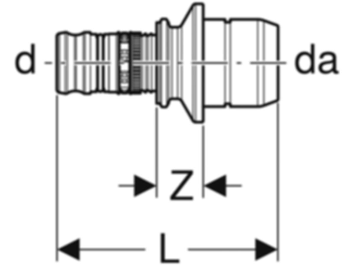 PushFit Verteiler-Steckübergang Mepla