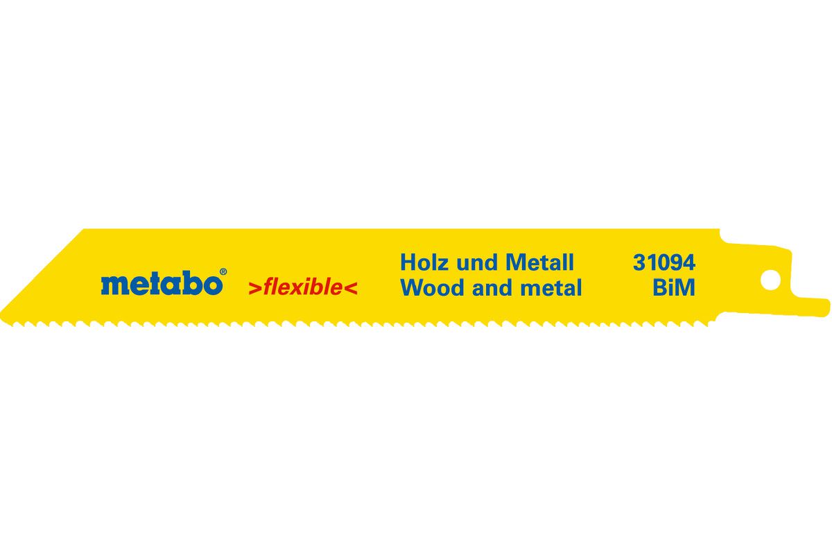 Säbelsägeblatt METABO 150x0.9 mm - Flexible Wood+Metall, 5 Stk.