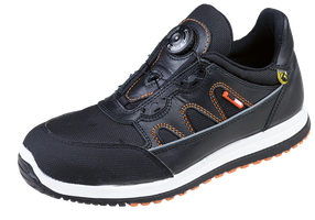 Sicherheitshalbschuhe NO-RISK ESD PU-Soh - aus schwarzem Rindsleder, Stahlkappe S3