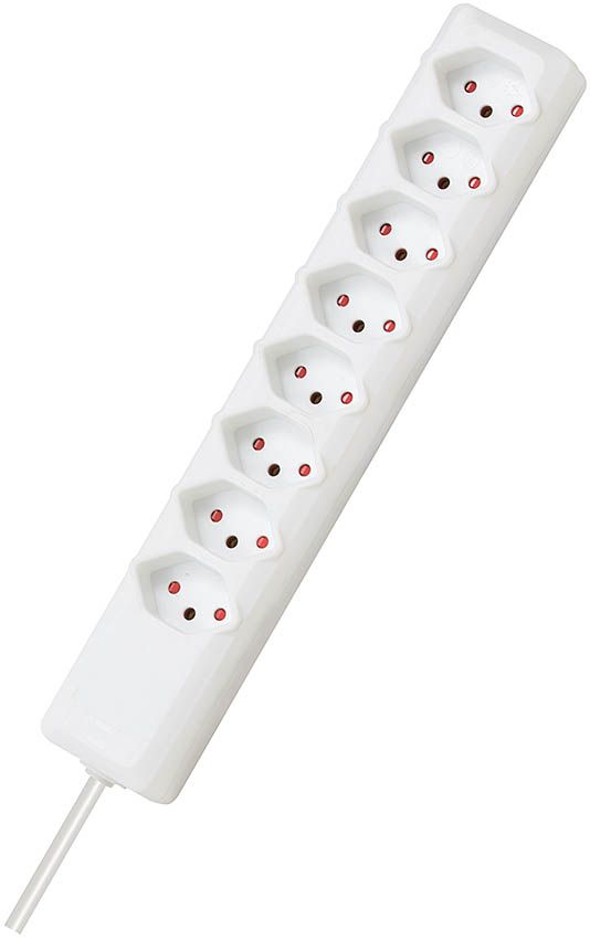 Steckdosenleiste ohne Schalter 8-fach - weiss T13