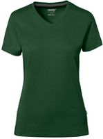 Cotton Tec Damen V-Shirt, Gr. 2XL - tanne
