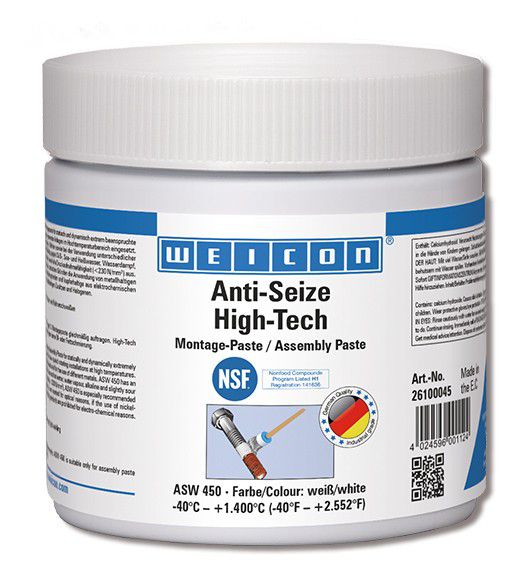 Anti-Seize "High-Tech" Weicon, weiss - ASW 120 P, metallfrei für Inox, 120 gr.