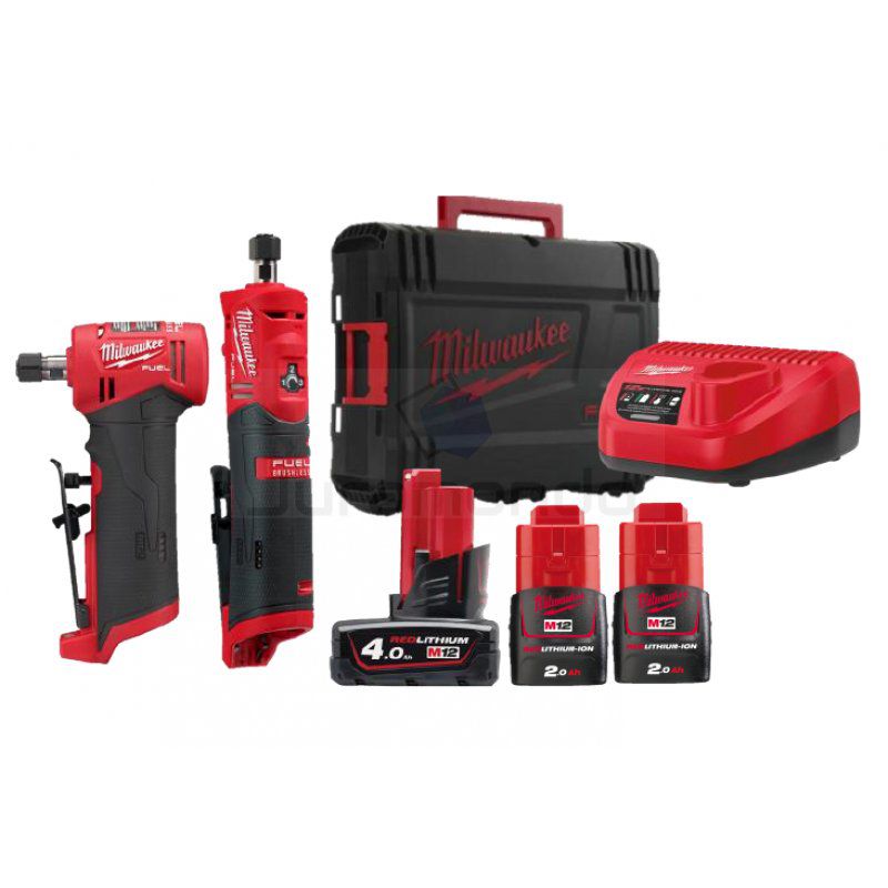 Akku-Geradeschleifer abgewinkelt - M12 PP2C-424X Milwaukee,inkl. 3 Akku