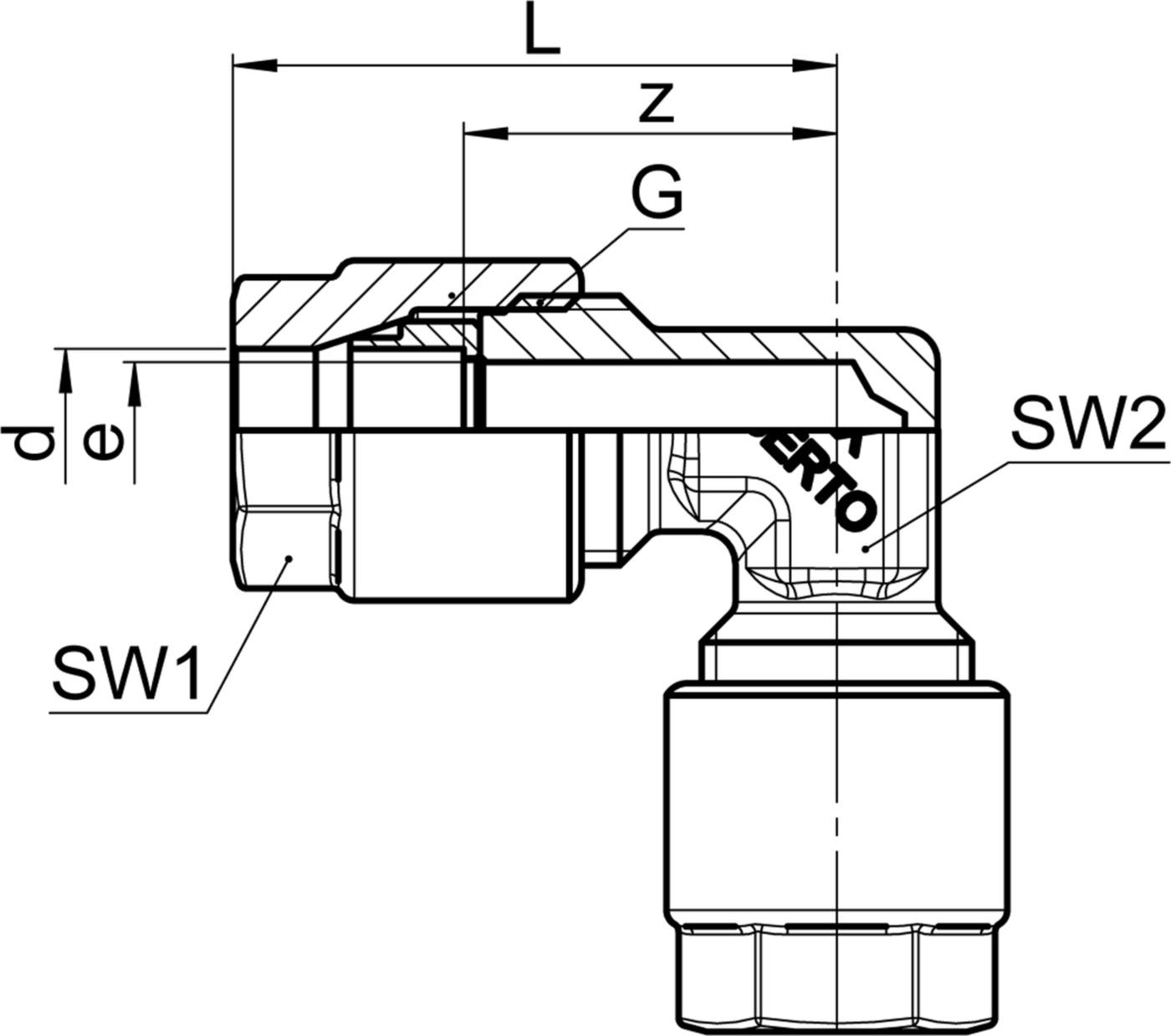 Winkelverschraubung Serto Nr. 2021