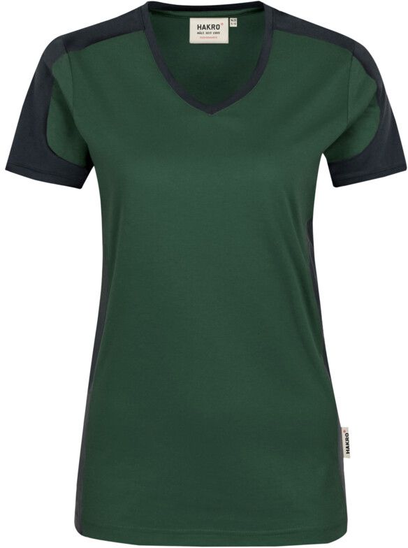 Damen-V-Shirt Contrast Performance - 50% Baumwolle, 50% Polyester, 160 g/m²