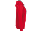 Damen-Kapuzenjacke Bonded M - rot/silber, 75% PES/25% CO