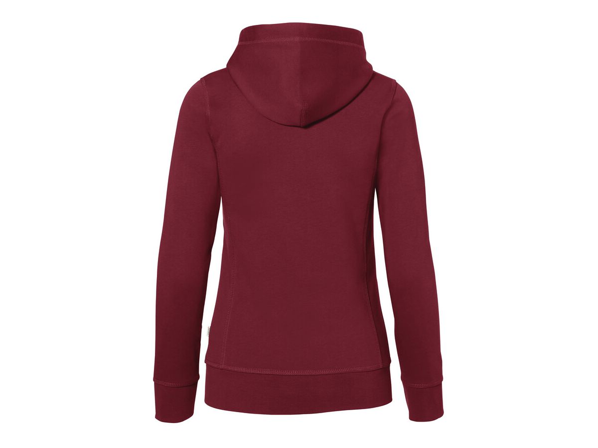 Damen Kapuzenjacke Bonded, Gr. S - weinrot/silber