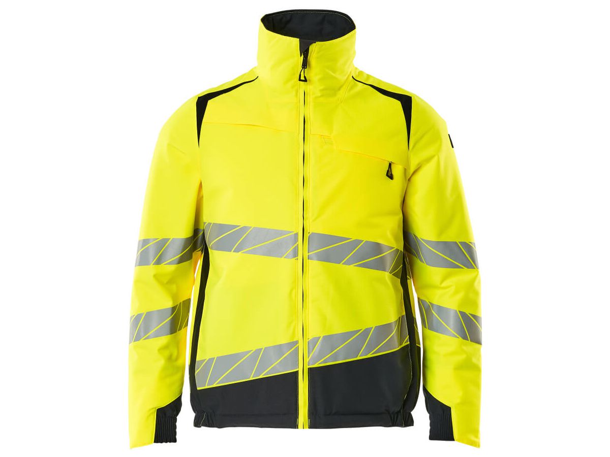 Winterjacke wind-/wasserdicht, Gr. M - hi-vis gelb/schwarzblau, 100% PES