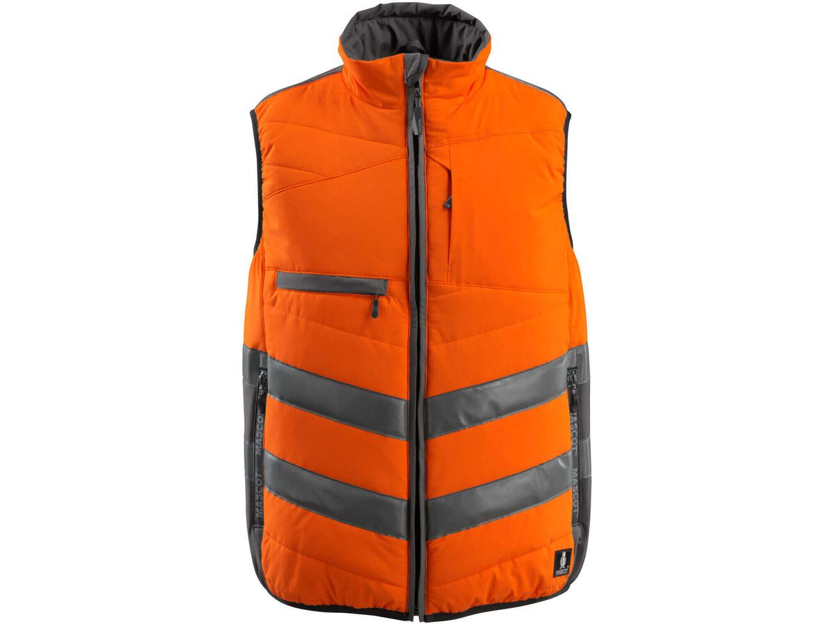 Winterweste GRIMSBY, Gr. 2XL - hi-vis orange/dunkelanthrazit, 100% PES