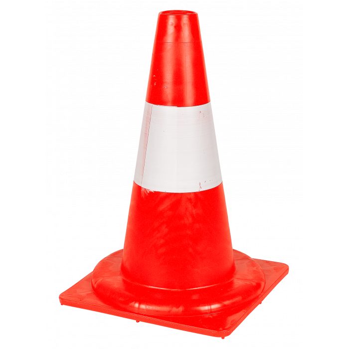 Verkehrskegel PVC rot/weiss - fluoreszierend