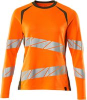 T-Shirt Langarm Damen, Gr. 2XLONE - hi-vis orange/moosgrün
