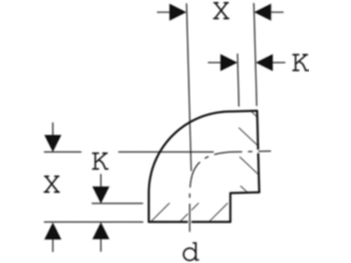 Geberit PE Anschlusswinkel 88½°