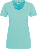 Damen-V-Shirt Perf. Gr. 2XL, eisgrün - 50% Baumwolle, 50% Polyester, 160 g/m²