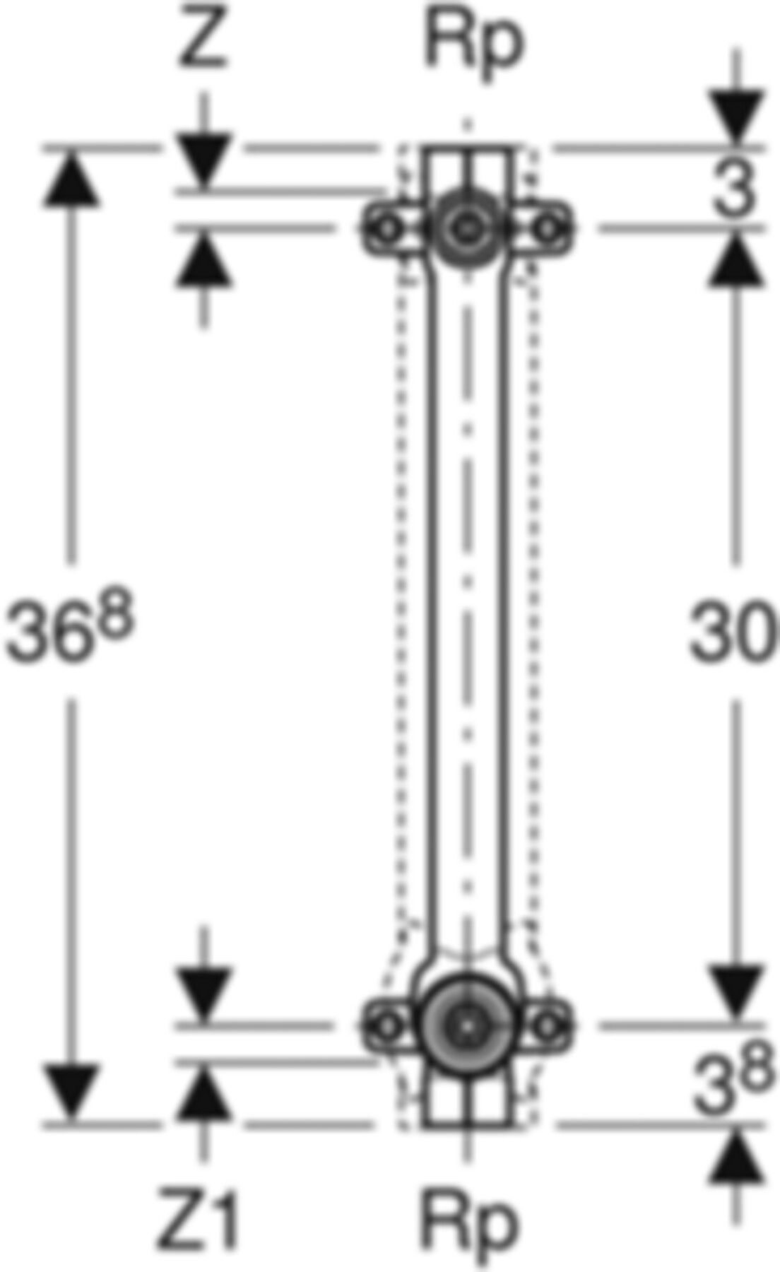 Geberit Wasserstrecke Rp 3/4" - mit Unterputzabsperrventil JRG LegioStop