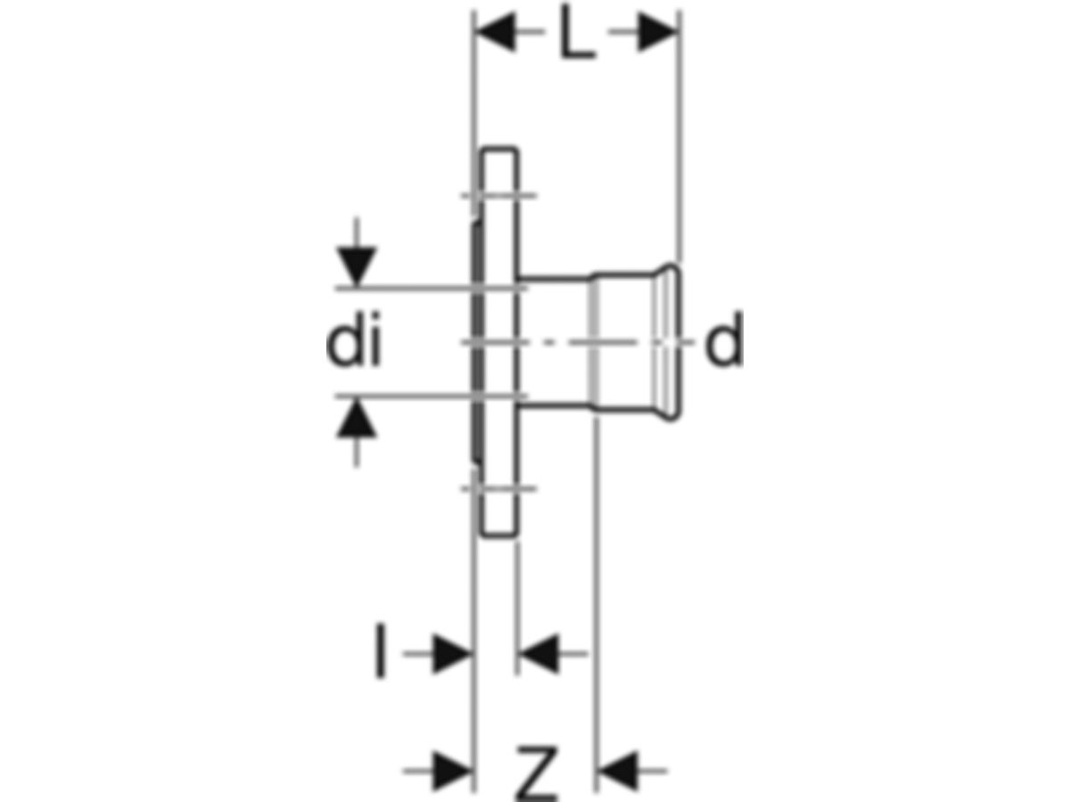 MPF-Flansch mit Muffe Gas  54 mm