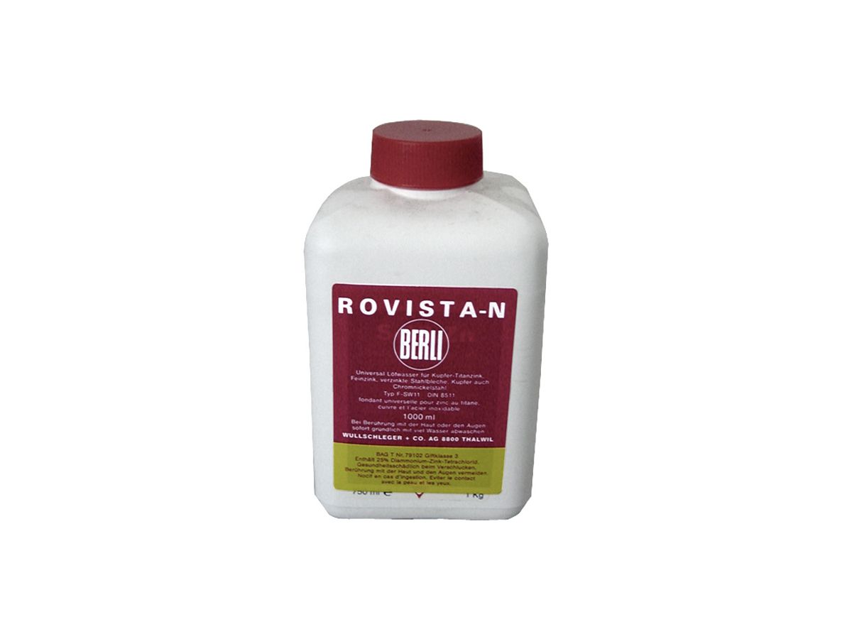Lötwasser Rovista-N   Flasche à 750ml - für Titanzink + Feinzink